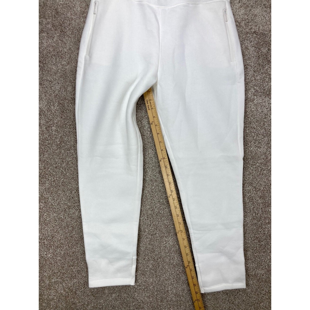 Banana Republic High Rise Fleece Jogger Pants Womens S White Zipper Pockets NEW - Picture 8 of 10